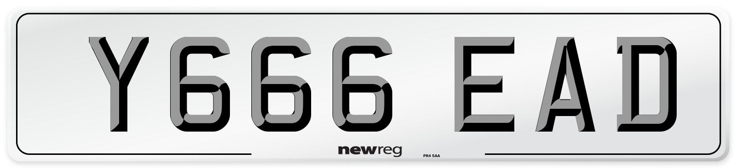 Y666 EAD Number Plate from New Reg